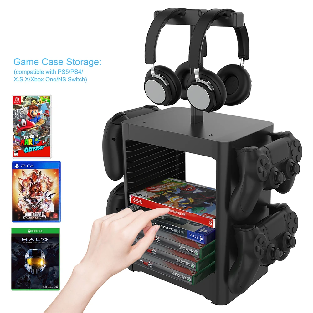 

For PS5 PS4 Nintend Switch Console Accessories Case Storage Stand Nintendoswitch Game CD Disc Joycon Pro Controller Holder Tower