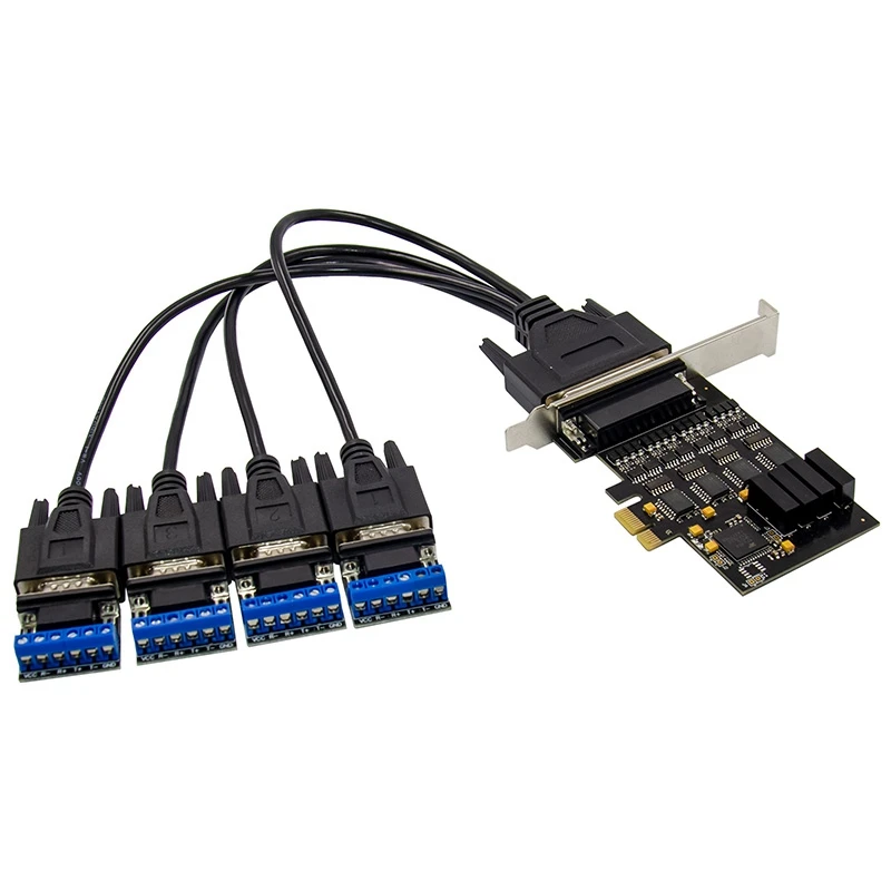PCIE 4 порта 2S RS485/RS422 карта расширения для DB9 Серийный RS232 PCI Express адаптер 17V354