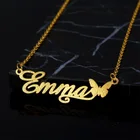 Индивидуальное матовое ожерелье из нержавеющей стали с именем, персонализированная подвеска в виде буквы золота, табличка с именем, подарок
