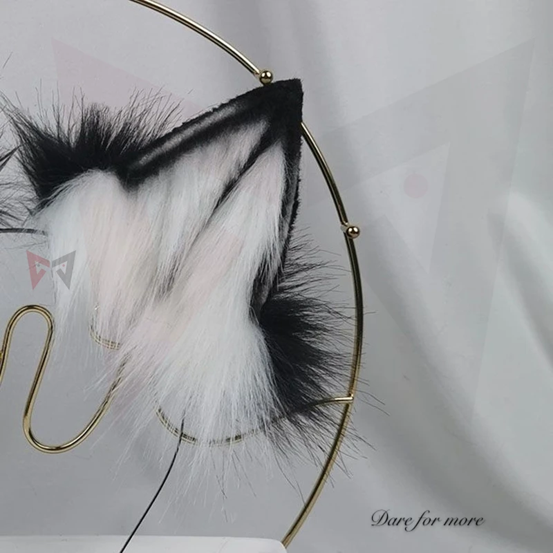 Черные Волки волки лисички уши обруч для волос головной убор хвост ручная работа