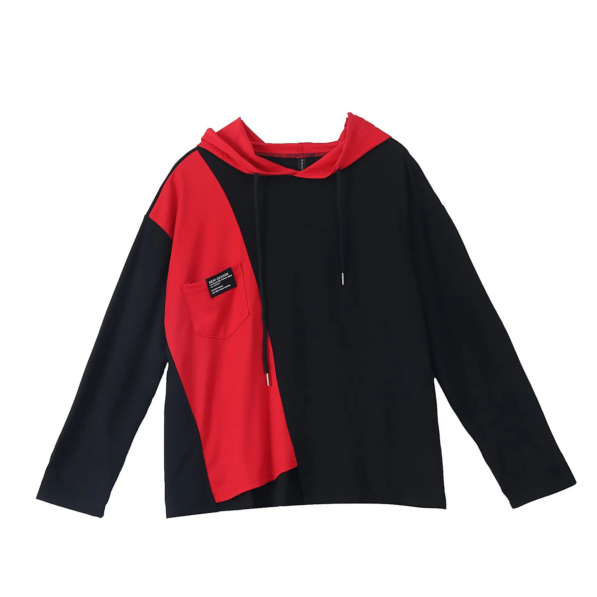 

2021 Spring New Women's Clothing Long Sleeves Sweatshirt With Hat Color Matching Hooded Women's One Size Tops Yalabovso