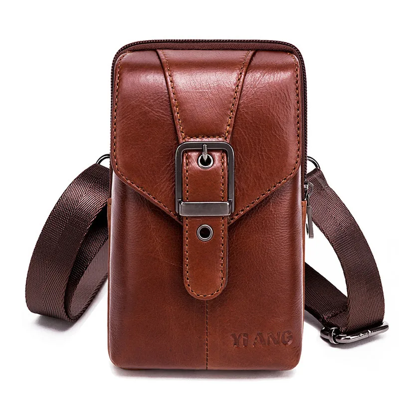 Мужской многофункциональный рюкзак для телефона сумка бега из воловьей