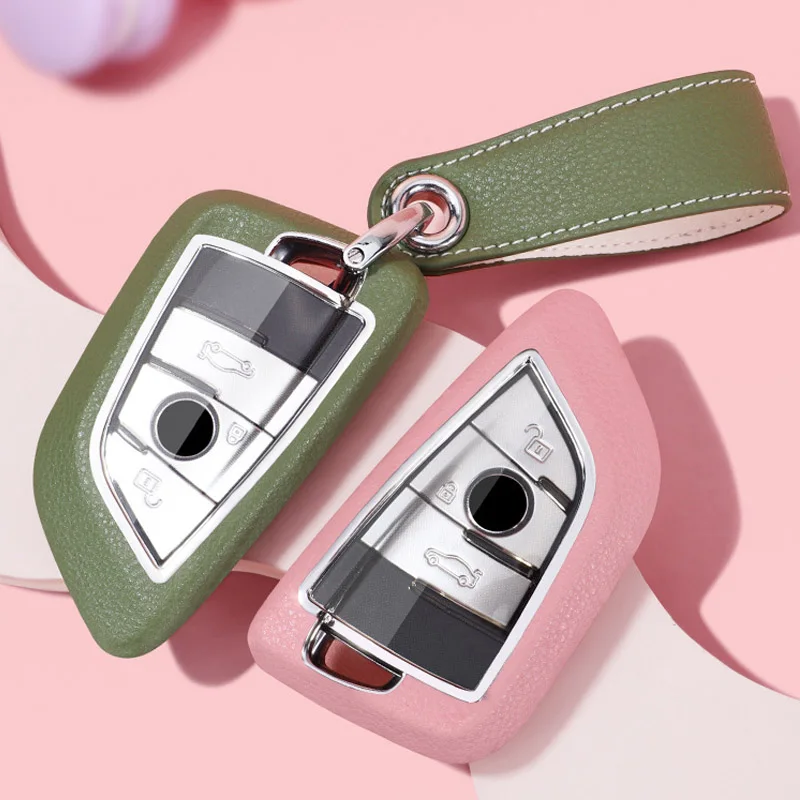 

Чехол для автомобильного ключа для BMW Blade X series 5 series 7 series, защитный чехол для ключа, кожаный узор