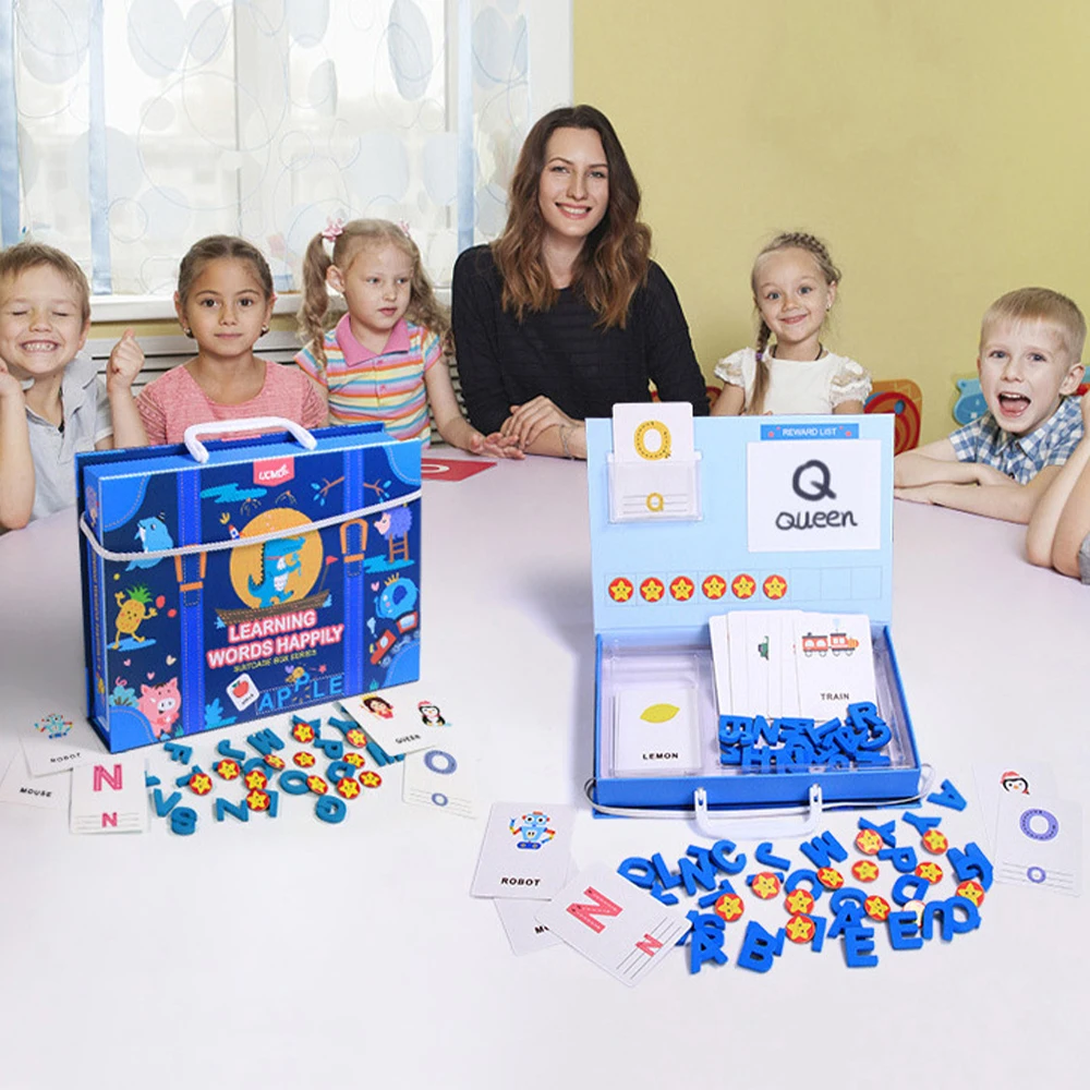 Развивающая магнитная головоломка для детей обучающая английская игра ABC слова