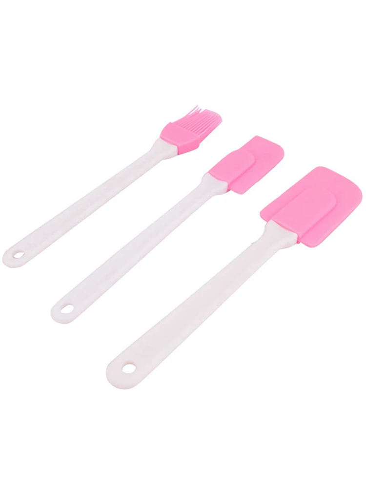 Набор из 3 шт. силиконовых совок для крема, выпечки и пастри, кухонный совок, миксер, кисти для торта, масла, розовый инструмент.