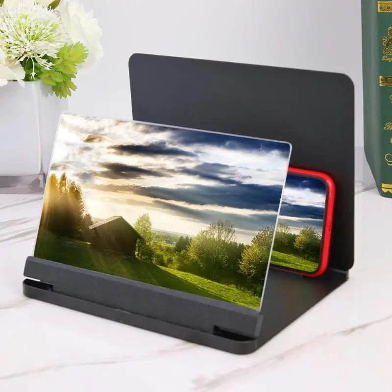 

9 inch Mobile Phone 3D Screen Video Magnifier 8/9"Folding Curved Enlarged Smartphone Movie Amplifying Projector Stand Bracket
