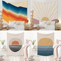 rainbow sun tapestry wall hanging bohemian beach mat polyester blanket yoga mat home bedroom art carpet wall hanging decor