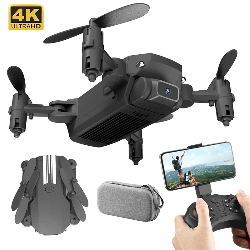 

Складной мини-Квадрокоптер RC Дрон 4K HD Двойная камера Wi-Fi Fpv давление воздуха удерживание высоты черный и серый Летающий вертолет игрушки