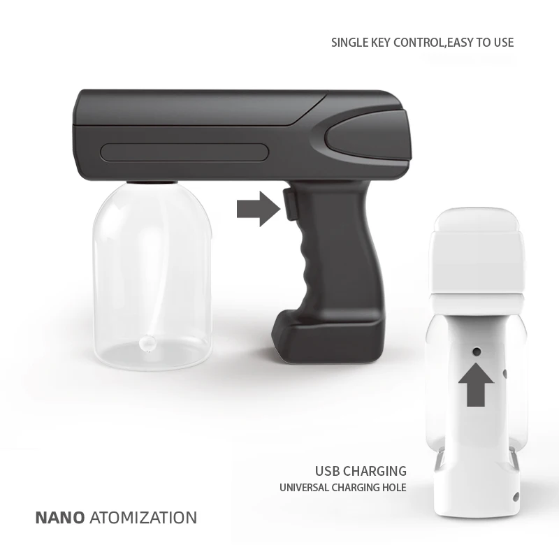

300 ML Wireless Electric Sanitizer Sprayer Disinfects Blue Light Nano Steam Spray Gun Sterilizing Nano Spray Gun For Home Office