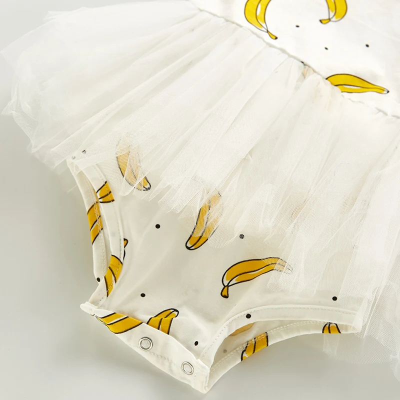 

Summer 2020 New Baby Newborn Infant Baby Girls Rompers Cotton Infant Banana Print O-neck Baby Sleeveless Cotton Fart Clothes