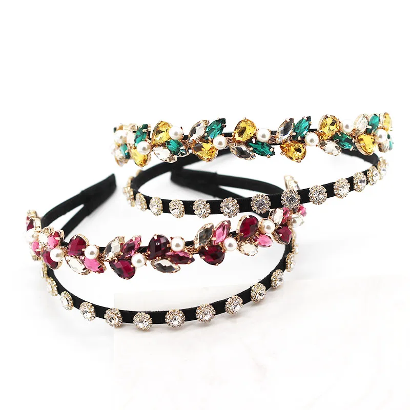 

Ladies Fashion Wild Hair Band New Baroque fashion temperament rhinestone double-layer wild hair accessories 503