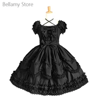 made for you classic gothic lolita daily court bowknot lace hem short sleeve dress 2 colors