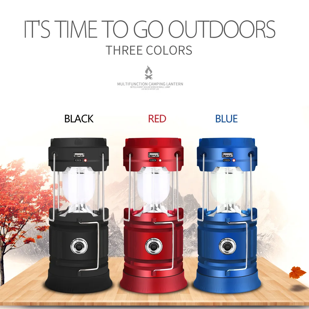 Светодиодный складной светильник на солнечной батарее с портативной лампой