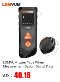 LOMVUM перезаряжаемая лазерная рулетка 2 в 1 USB зарядная лента с ЖК-дисплеем 16 футов/5 м цифровая лента Метрическая/дюйм/фут