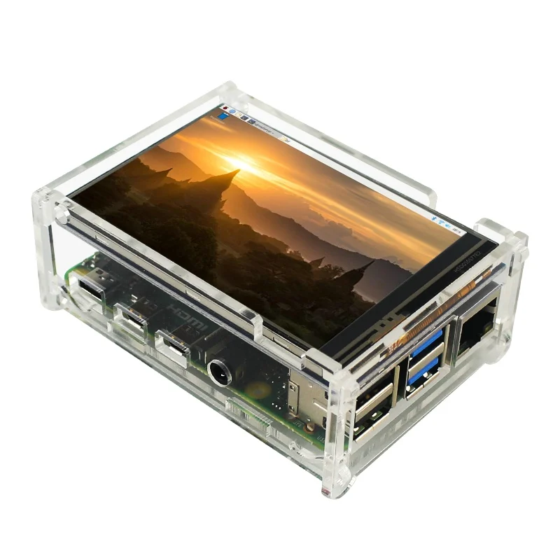Raspberry Pi 4 Model B 4G с ЖК-дисплеем 3 5 дюйма RPI4 акриловый чехол RPI 4B в А адаптер питания 32