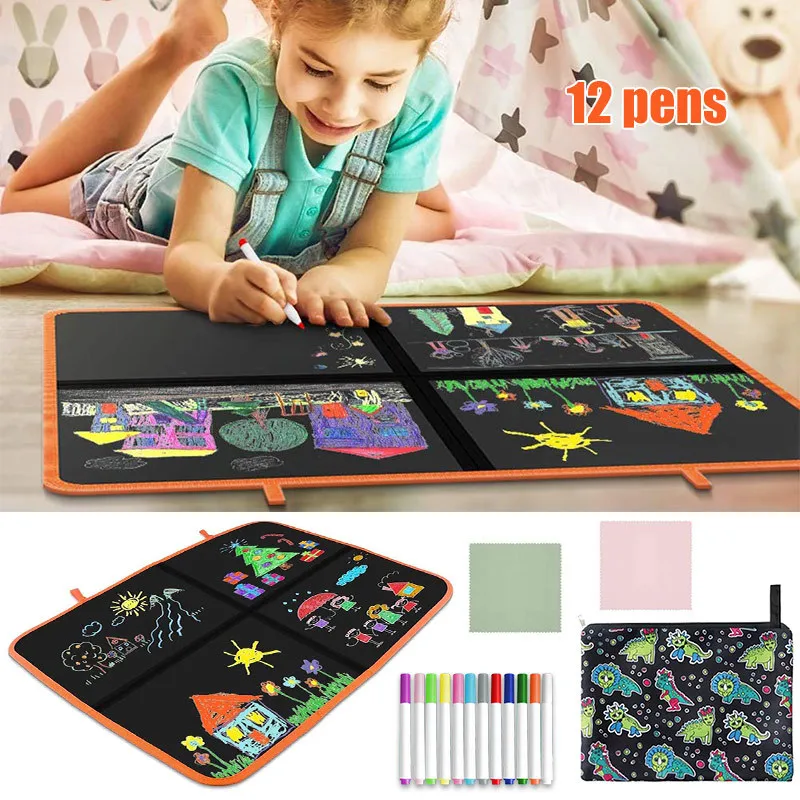 

Children's early education enlightenment puzzle folding small blackboard parent-child interactive painting and writing toys