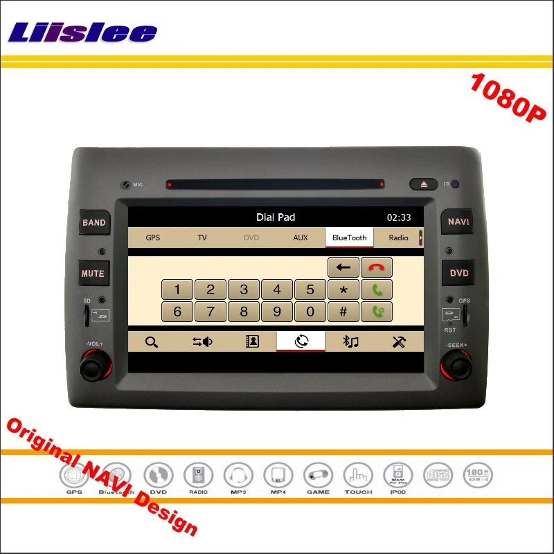 Для Fiat Stilo 2002 ~ 2010 автомобильное стерео радио CD DVD плеер GPS навигация 1080P HD экран