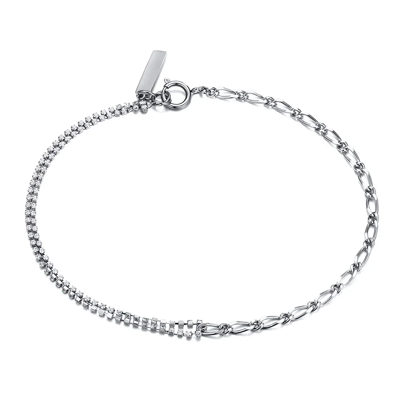 

Трендовое ожерелье-чокер с кубическим цирконием, Женская Двойная Цепочка, Хрустальный воротник для ключицы, серебряный цвет, никогда не выц...