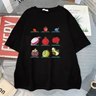 Футболка женская с круглым вырезом, топ в стиле Харадзюку, Готическая рубашка с принтом фруктов, вишни, клубники, авокадо, повседневный топ в стиле хип-хоп, лето 2021