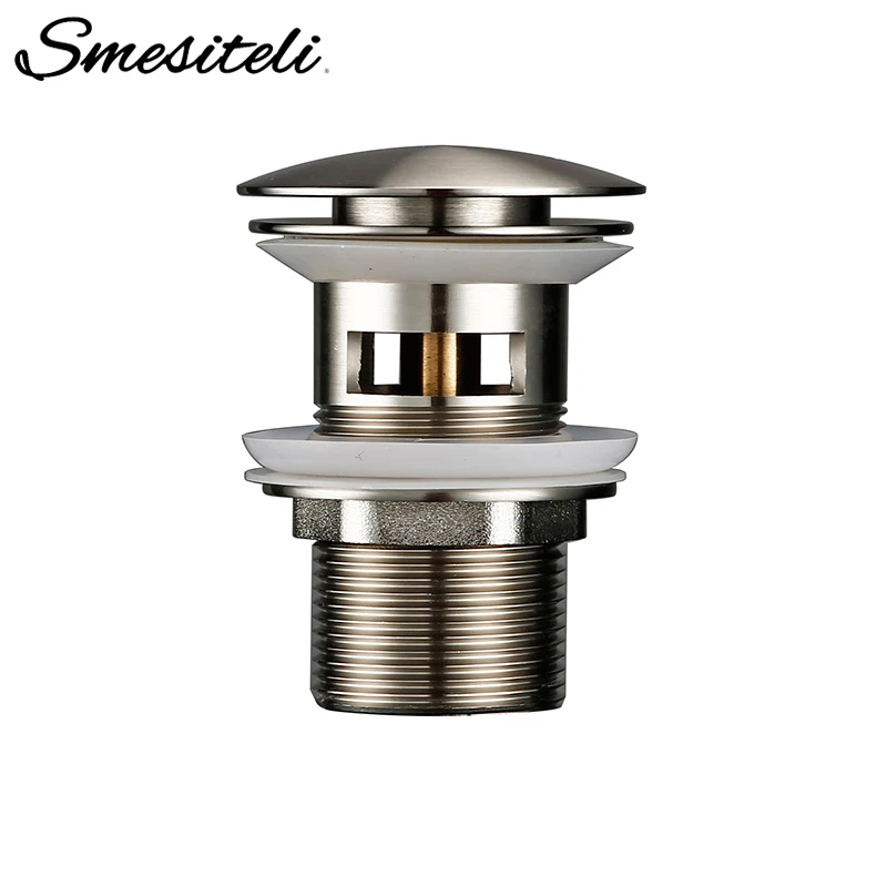 

Matt Stainless Steel Bathroom Accessories Lavatory Sink Strainer Basin Push Down Pop Up Stopper Waste With Overflow Hole