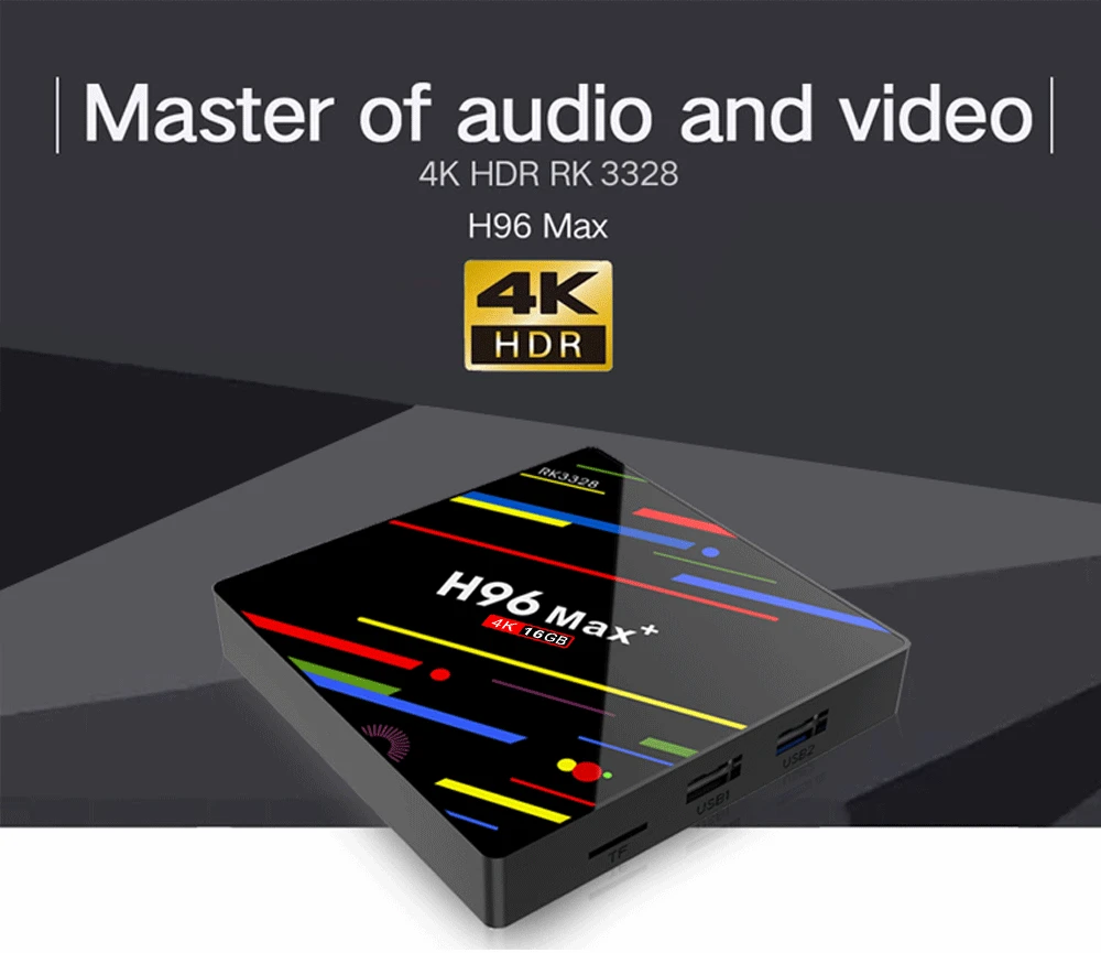 H96 MAX + Plus RK3328 4K Медиаплеер Smart Set Top BOX Android 9 0 четырехъядерный ТВ-приставка Поддержка