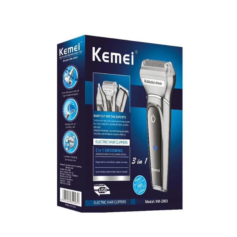 

kemei electric shaver razor KM- 2003 3 in 1 multi-function hair clipper hair trimmer beard trimmer Shaver nose hair trimmer