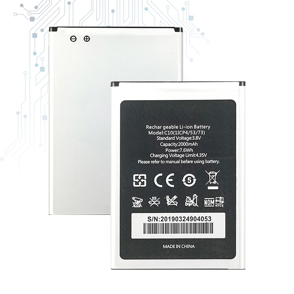 

2000mAh Replacement Battery For Oukitel C10 Mobile Phone
