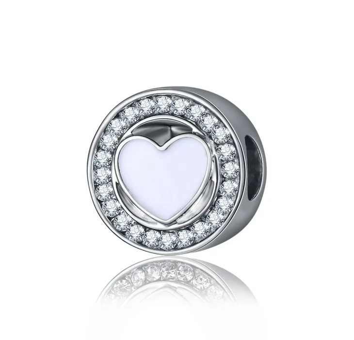 Kolczyki бусы сердца Fit Pandora Подвески Серебро 925 оригинальный браслет ювелирные