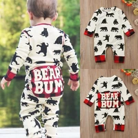 christmas baby kids boy girl rompers bear long sleeve jumpsuit plaid romper xmas clothing cute playsuit outfits 0 24m