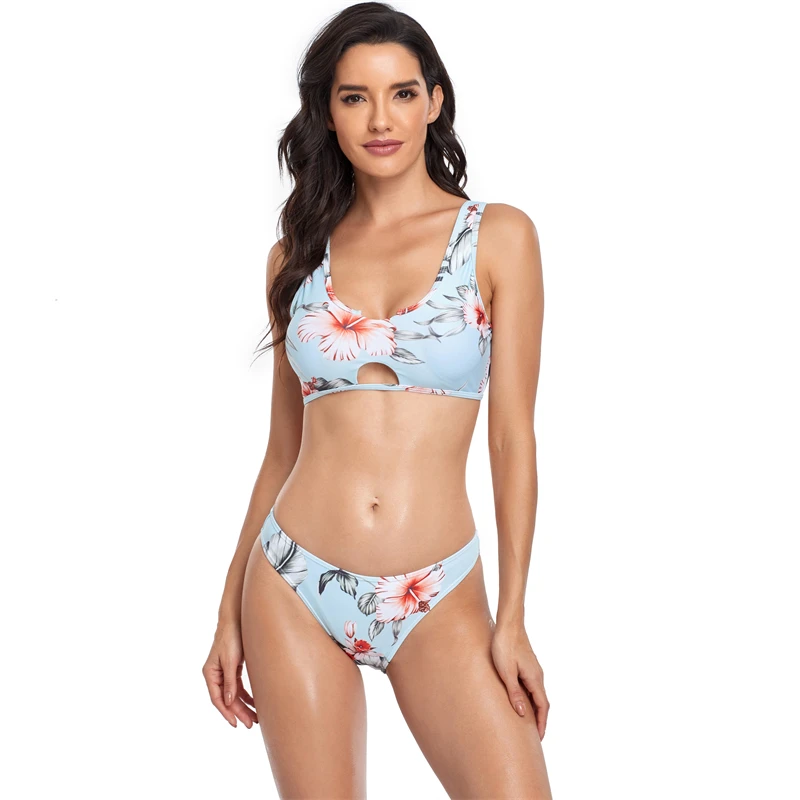

Бикини с цветочным принтом, новинка 2022, купальник, женский летний купальник, комплект бикини, пляжная одежда, купальный костюм, женское браз...