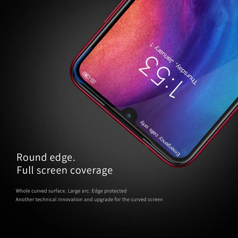 Теплоизогнутое изогнутое полное покрытие для Xiaomi Redmi Note7 Note 7 Pro 7S закаленное