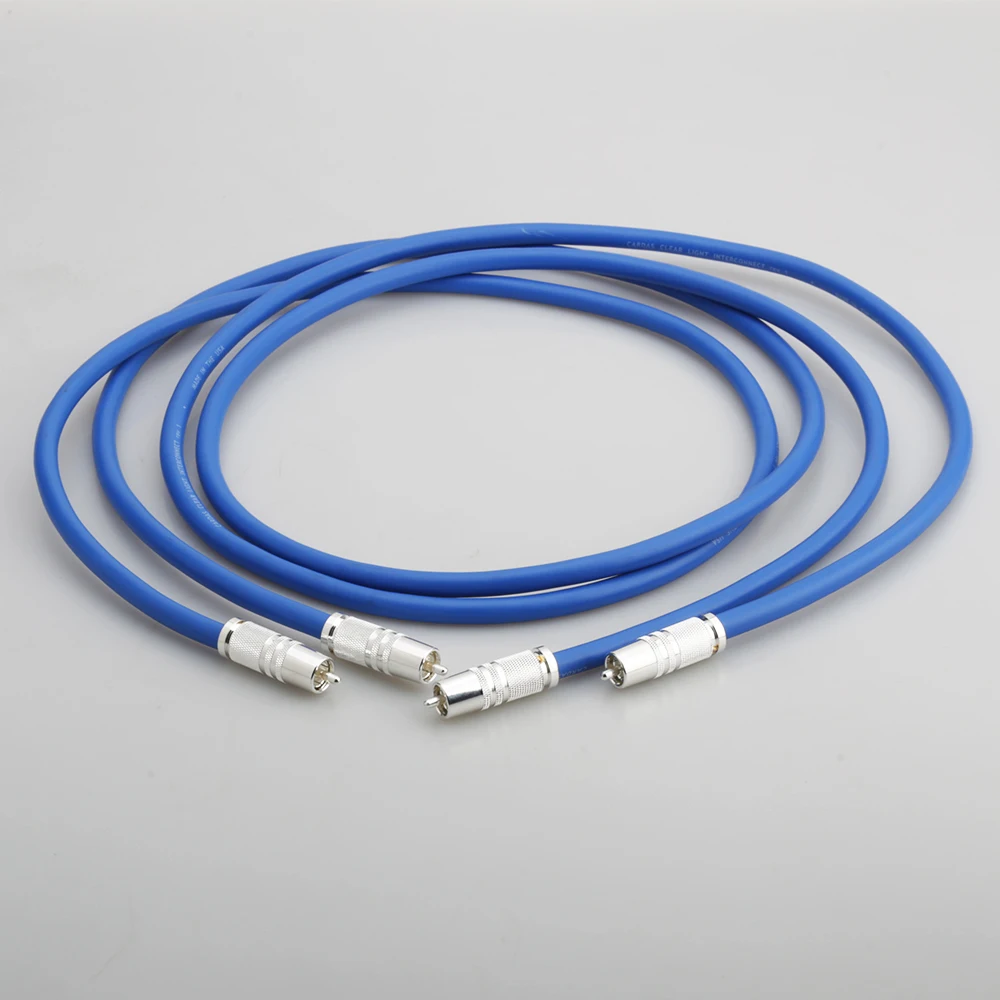 

High Quality CARDAS Clear Light RCA Interconnect Audio Cable With Cardas Silver Plated RCA Male Plug HIFI Audio RCA Cable