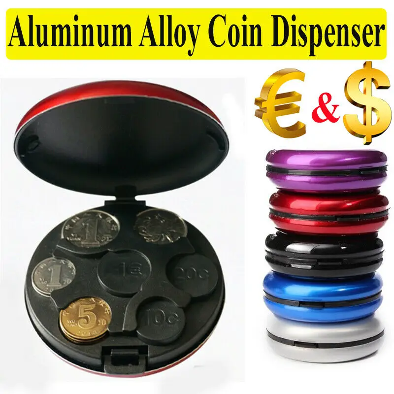 Алюминиевый монета евро чехол Диспенсер держатель кошелек держать гаджет для
