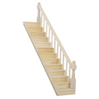 112 dolls house wooden staircase with right handrail pre assembled 45 degree slope