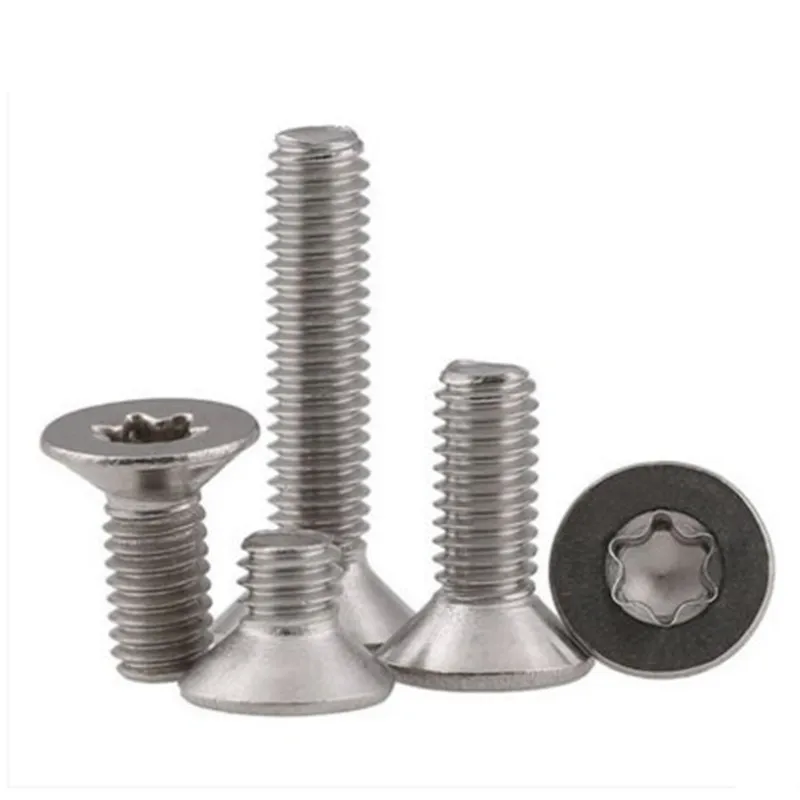 

10/50pcs M1.6 M2 M2.5 M3 M4 M5 M6 M8 304 A2-70 stainless steel GB2673 Six-Lobe Torx Flat Countersunk Head Screw Six Lobe Bolt