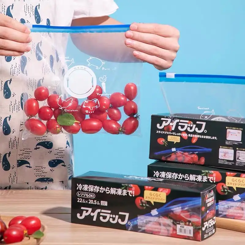 

Пакеты пластиковые на молнии для замораживания продуктов, 10 шт./набор