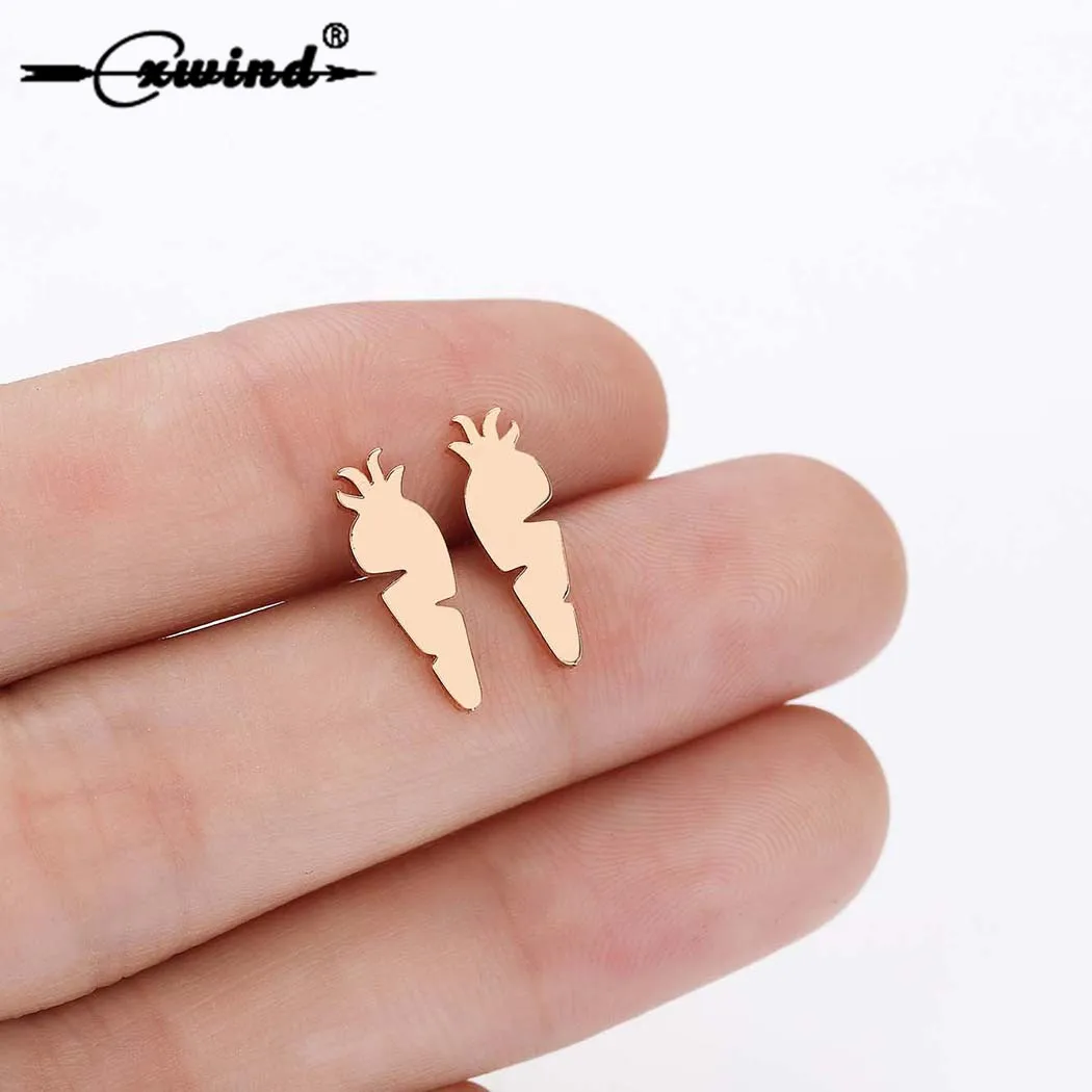 Cxwind модный дизайн серьги с морковкой 2019 геометрические для женщин девочек детей