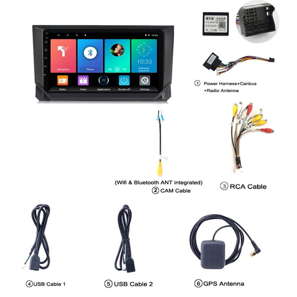 

9 Inch Car Radio Multimedia Video Player Navigation GPS For Seat Ibiza 6j Android 2017-2020 2 Din Autoradio Head Unit Stereo