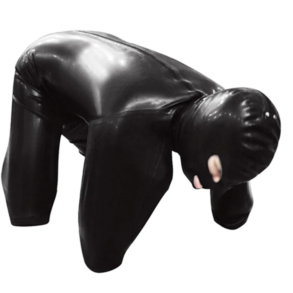 

Body Suit Men Jumpsuit Gay Costume Sexy Lingerie Faux Leather Bodysuits Latex DS Stage Corsets Erotic Tight Black Prisoner