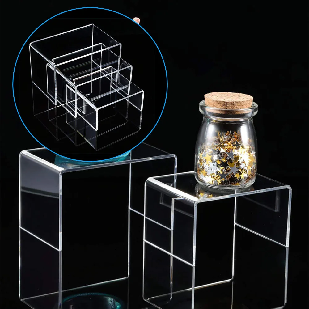 

3Pcs Square Clear Acrylic Business Name Card Holder Display Stand Rack Desktop Organizer Home Supplies Jewelry Makeup Holder