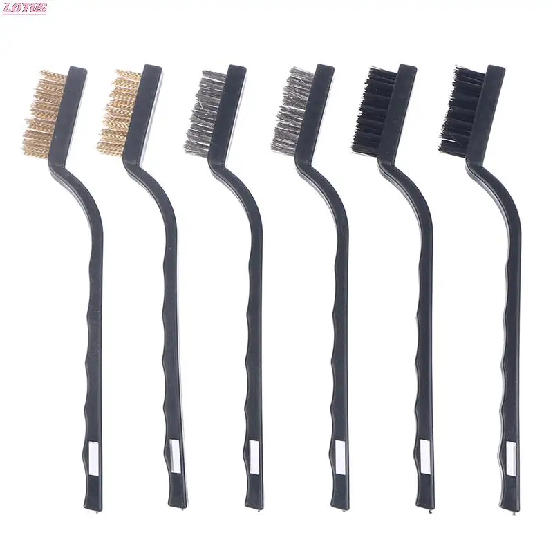 

3/12/15Pcs Wire Brass Brush Mini Brushes Micro Steel Brass Rust Remover Paint Remove Metal Scrubbing Polishing Burring Brush