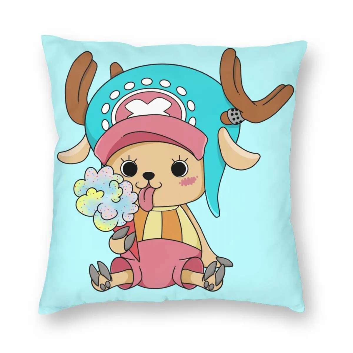 

Tony Tony Chopper Anime Elk Pillowcase Soft Polyester Cushion Cover Decor Throw Pillow Case Cover Home Square 45X45cm