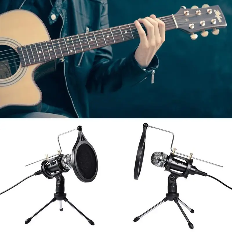 1Set USB Computer Microphone Phone Condenser Mic Stand for Broadcast Interview | Электроника