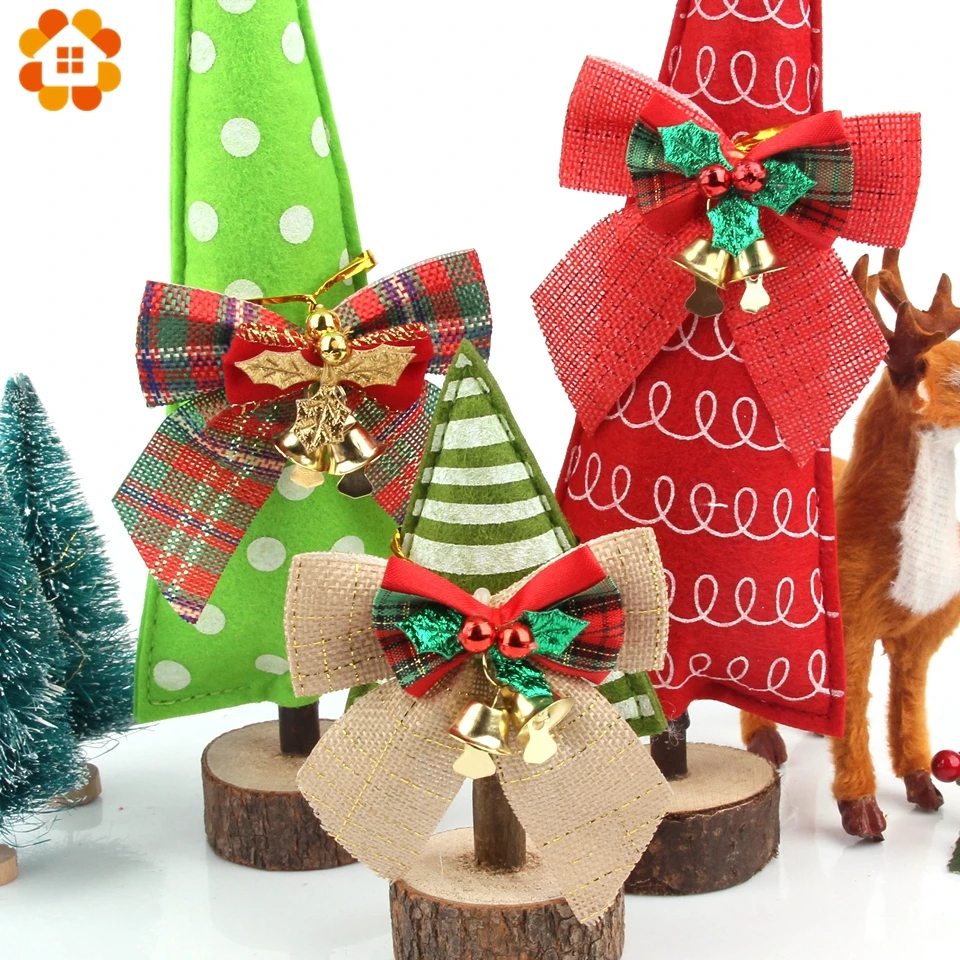 4 шт./Партия DIY пеньковый Рождественский бантик подвеска-колокольчик мини-банты