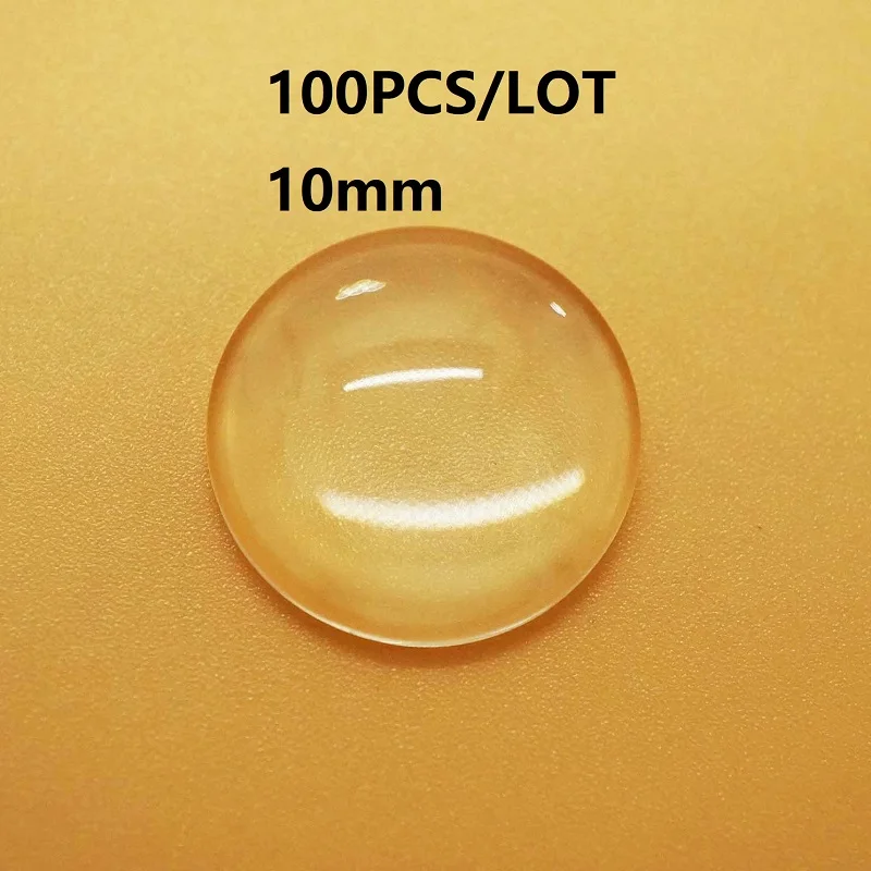 round 100pcs 10mm Качественный комплект из двух предметов, 8/10/12/14/16/18/20/25 мм кабошоны круглые овальной формы сердца слезы прозрачный Стекло кабошон для DIY кулон для изготовления ювелирных изделий - Цвет: round 100pcs 10mm