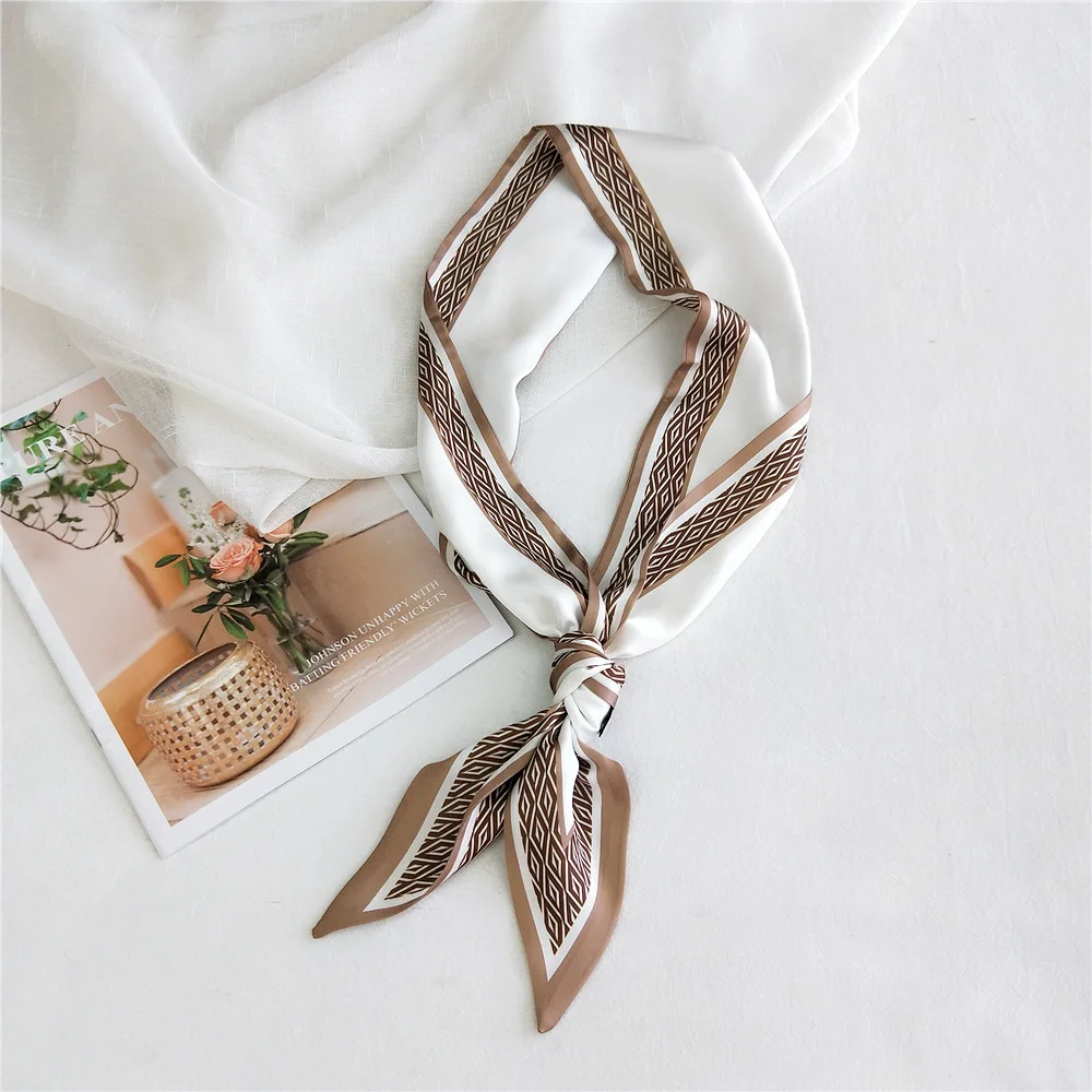 

luxury silk scarf women designer Skinny Twill Bag Van Gogh Oil Painting Starry Sky Small Ribbon Head Hair Handle
