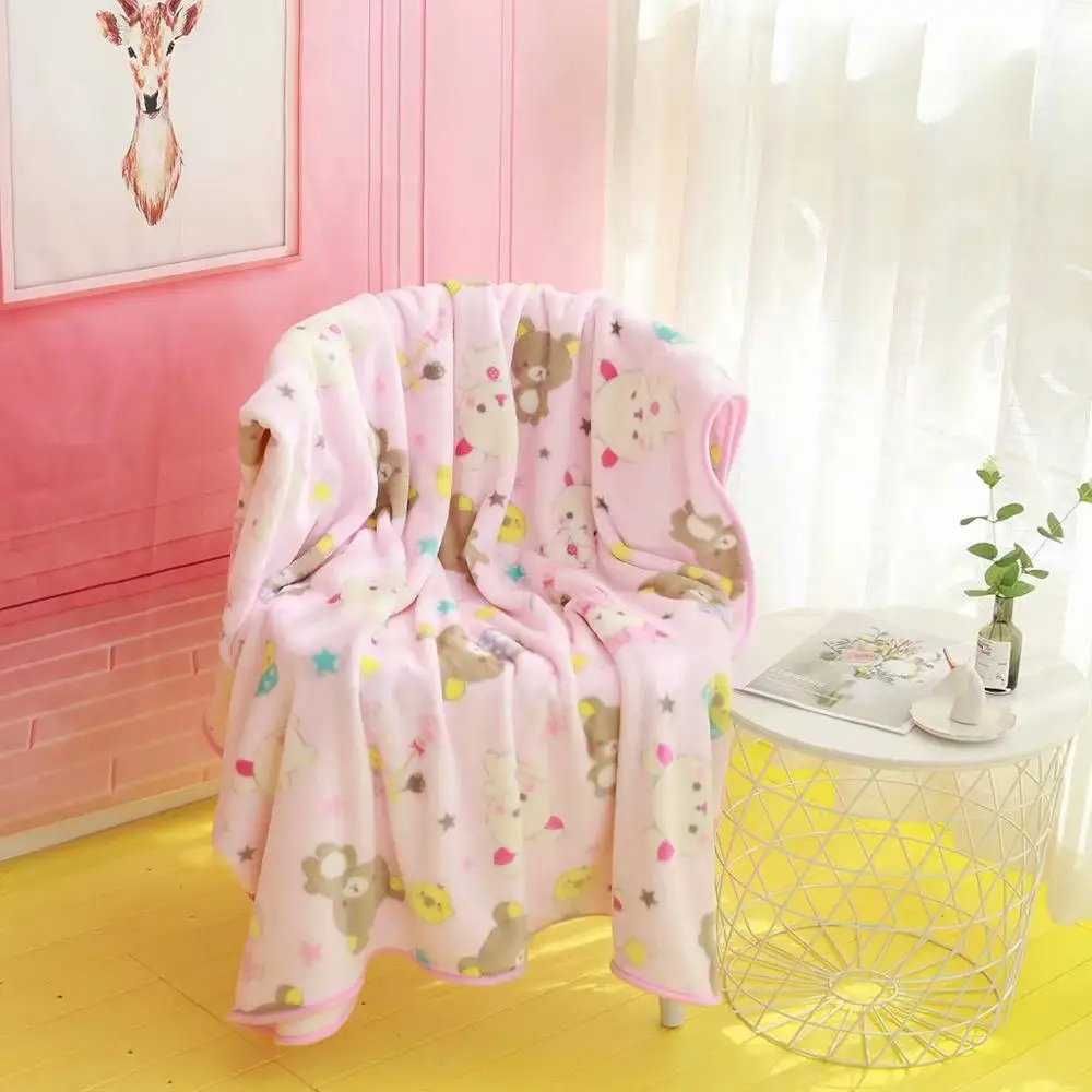 Милое мультяшное одеяло Rilakkuma фланелевое с воздушным кондиционированием