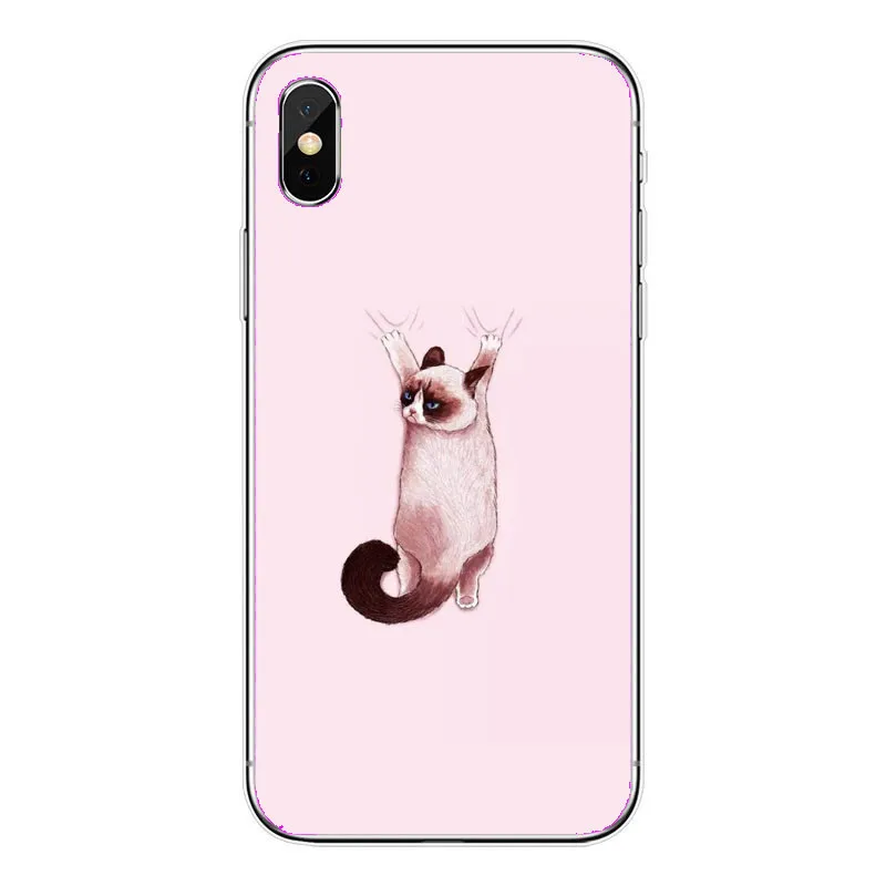 Чехол с кошкой для жесткого телефона матовые пластиковые аксессуары прозрачная
