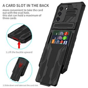 Armor Case For Samsung Galaxy S21 S 21 Ultra Card Slot Bracket Stand Holder Cover For Samsung S21 Plus FE S21FE S21ultra S21+