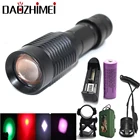 1000 люмен охотничий светильник онарь красныйзеленыйбелыйИК масштабируемый прожектор 18650 светодиодный тактический фонарь фокус рыболовсветильник онарь